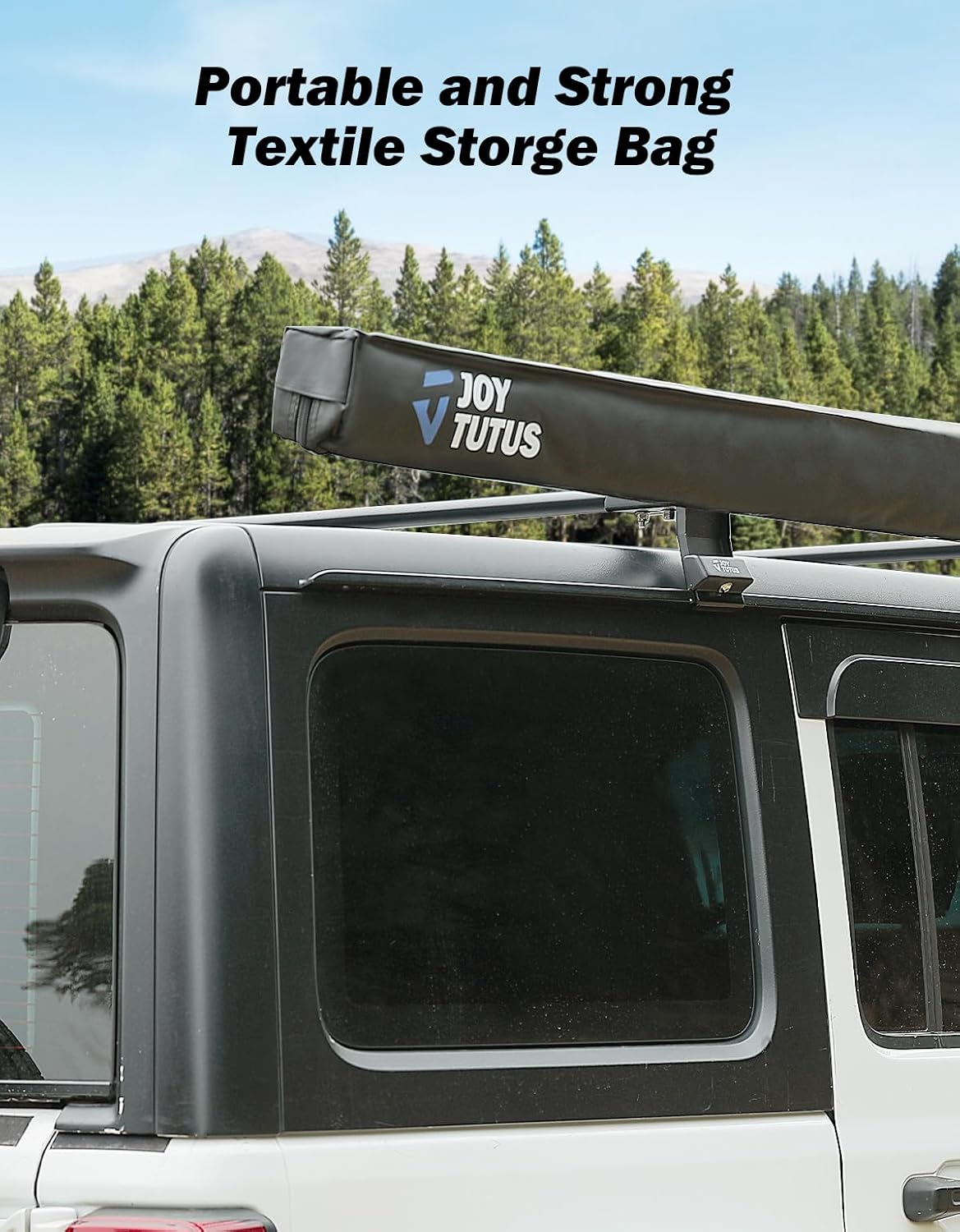 JOYTUTUS Car Side Awning 2.5X3M Roof Rack Pull-Out Sun Shade UV50+, Weatherproof 4X4 Side Awning for Camping, Car Sunshade with Adjustable Hardware, Quick Set-Up, Suv/Truck/Van/Jeep image number 1