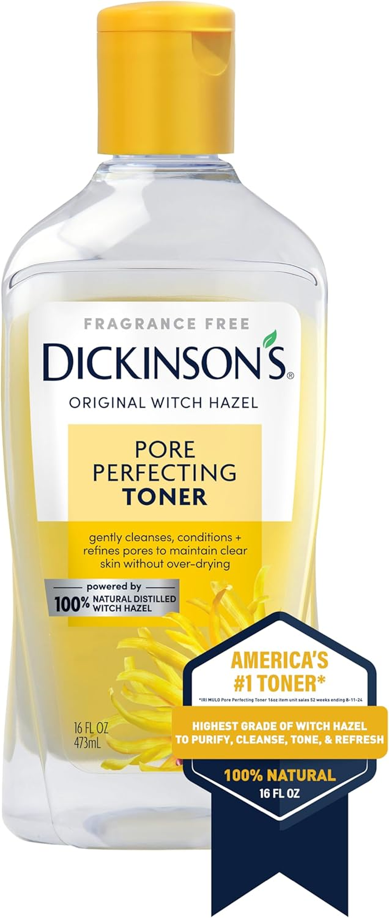 Dickinson'S Original Witch Hazel Pore Perfecting Toner, 100% Natural, 16 Ounce Fragrance Free image number 3