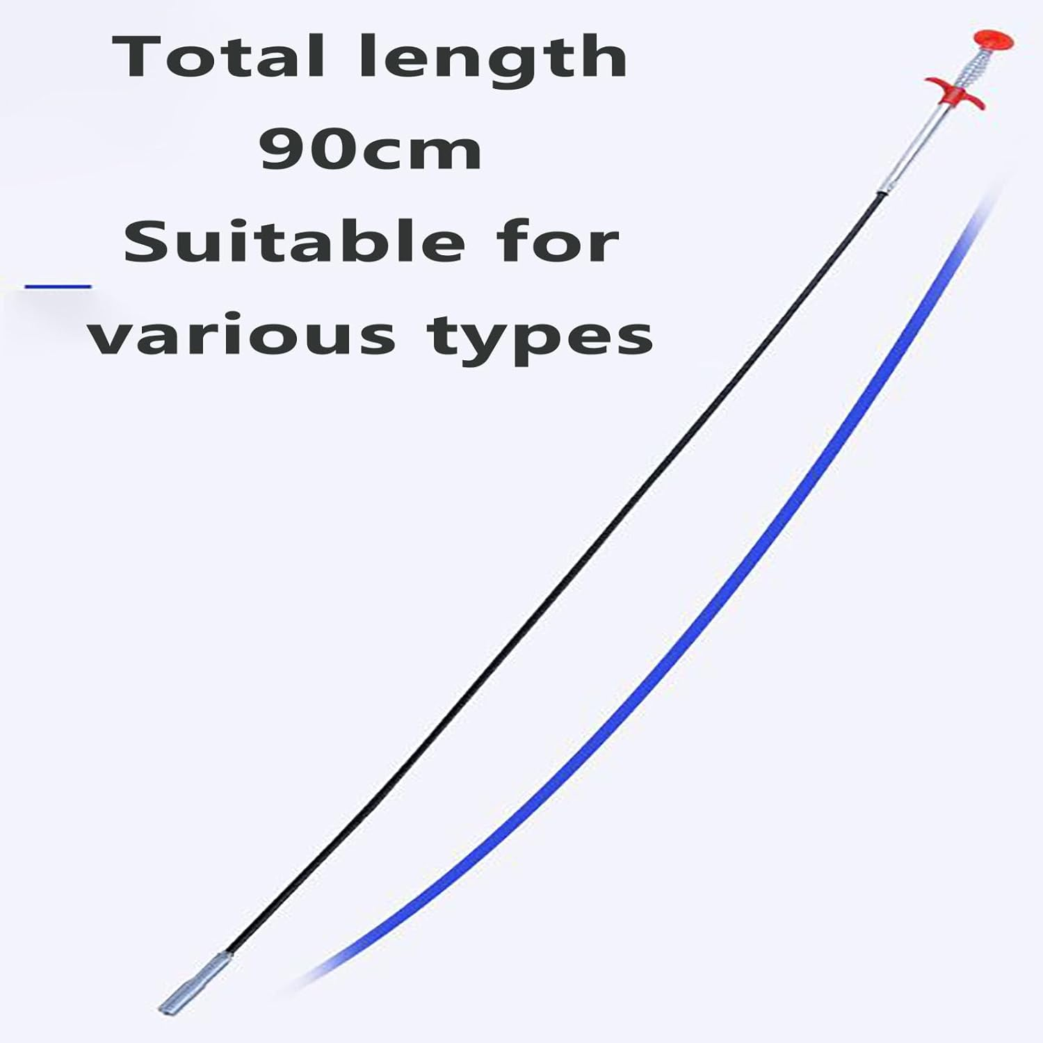 Professional Drain Clog Remover Kit (3+1) - 90CM Stainless Steel Claw & 3X51Cm Plastic Sink Uncloggers | Multi-Surface Hair Clog Tool for Bathroom, Kitchen, Tub & Toilet (Orange) image number 3