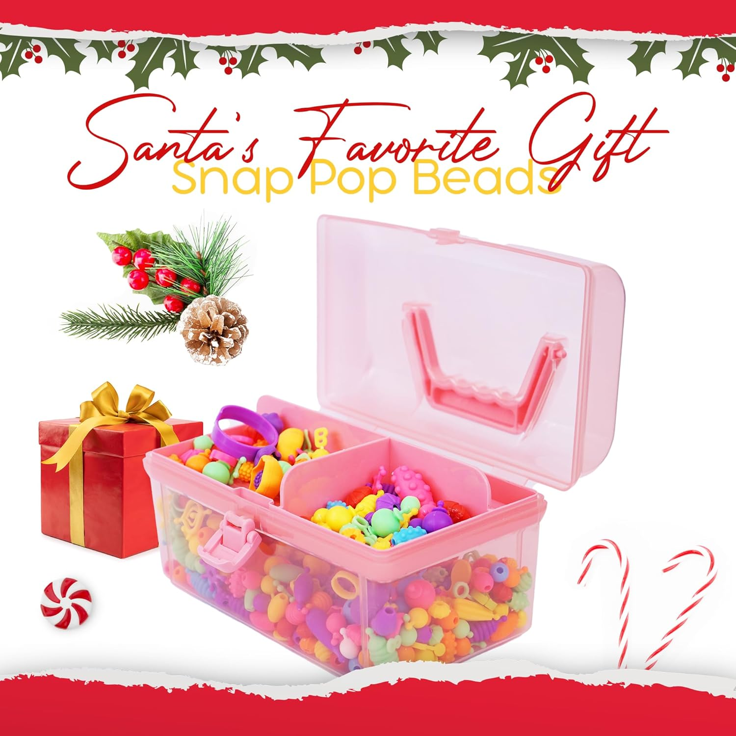 Pop Beads Jewellery Kits for Girls, Colourful Toy Jewellery Making, Arts & Crafts for Kids, Age 4-8, Necklace, Ring, Bracelet Making Kit, Little Girl Beads, Girls Gift 5, 6, 7, 8, 9 Years Old. Educational Toy, Christmas, Birthday Present for Girls image number 1