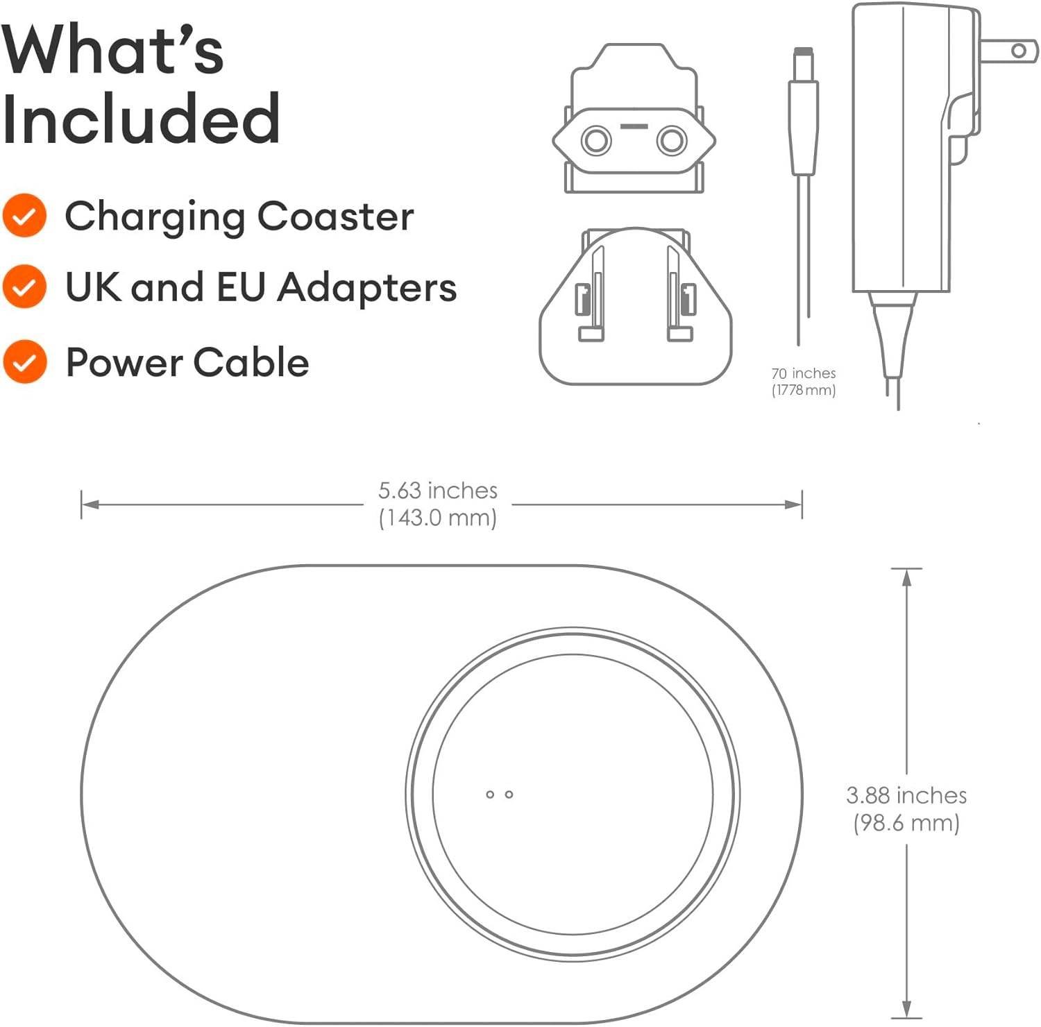 Ember New Temperature Control Smart Travel Mug 2 Charging Coaster, Black - Improved Design image number 2