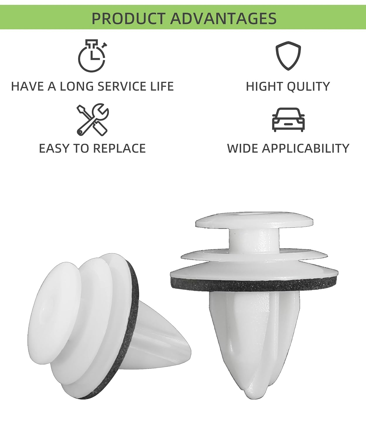 RACOONA 50PCS Door Trim Panel Retainers Clips,Auto Bumper Fastener Rivet Clip,Car Fender Dashboard Door Clip Panel Retainer Set,Car Accessories Nylon Push Rivets Splash Shield Clips,Fits Most Vehicles