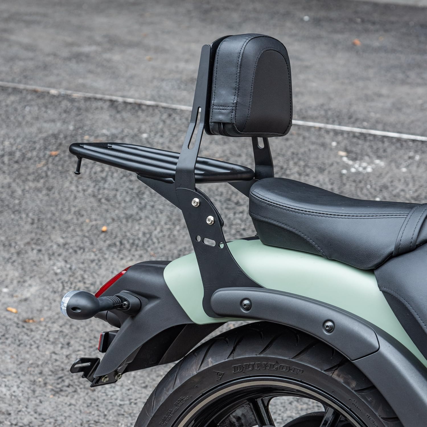 Lorababer Motorcycle Detachable Backrest Luggage Rack Black Sissy Bar Rear Passenger Backrest Cushion Pad for K-Awasaki Vulcan S 650 VN650 EN650 2015 2016 2017 2018 2019 2020 2021 2022 image number 1