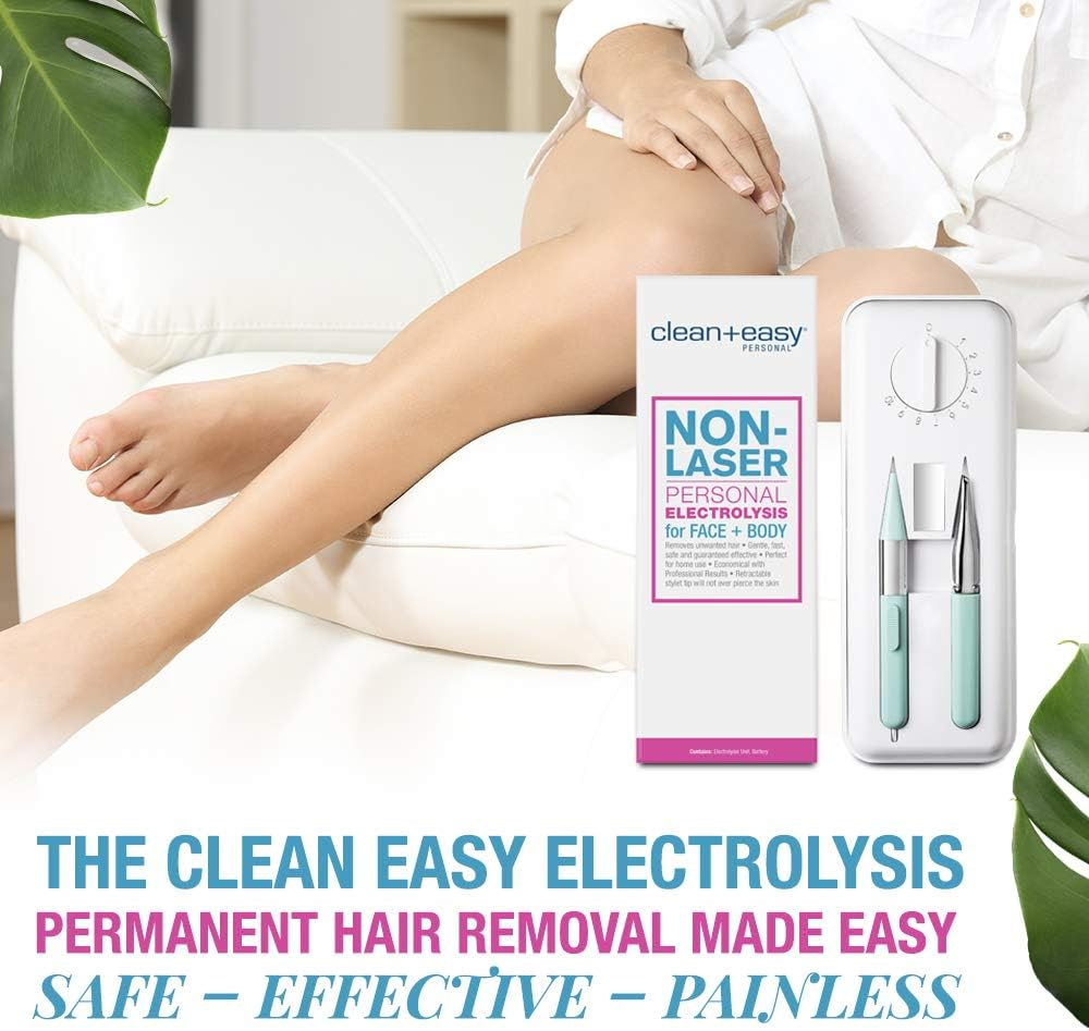 Clean + Easy Electrolysis Machine for Permanent Hair Removal - Non-Laser, Painless Electrolysis Hair Removal for Face & Body, At-Home Remover Device image number 1