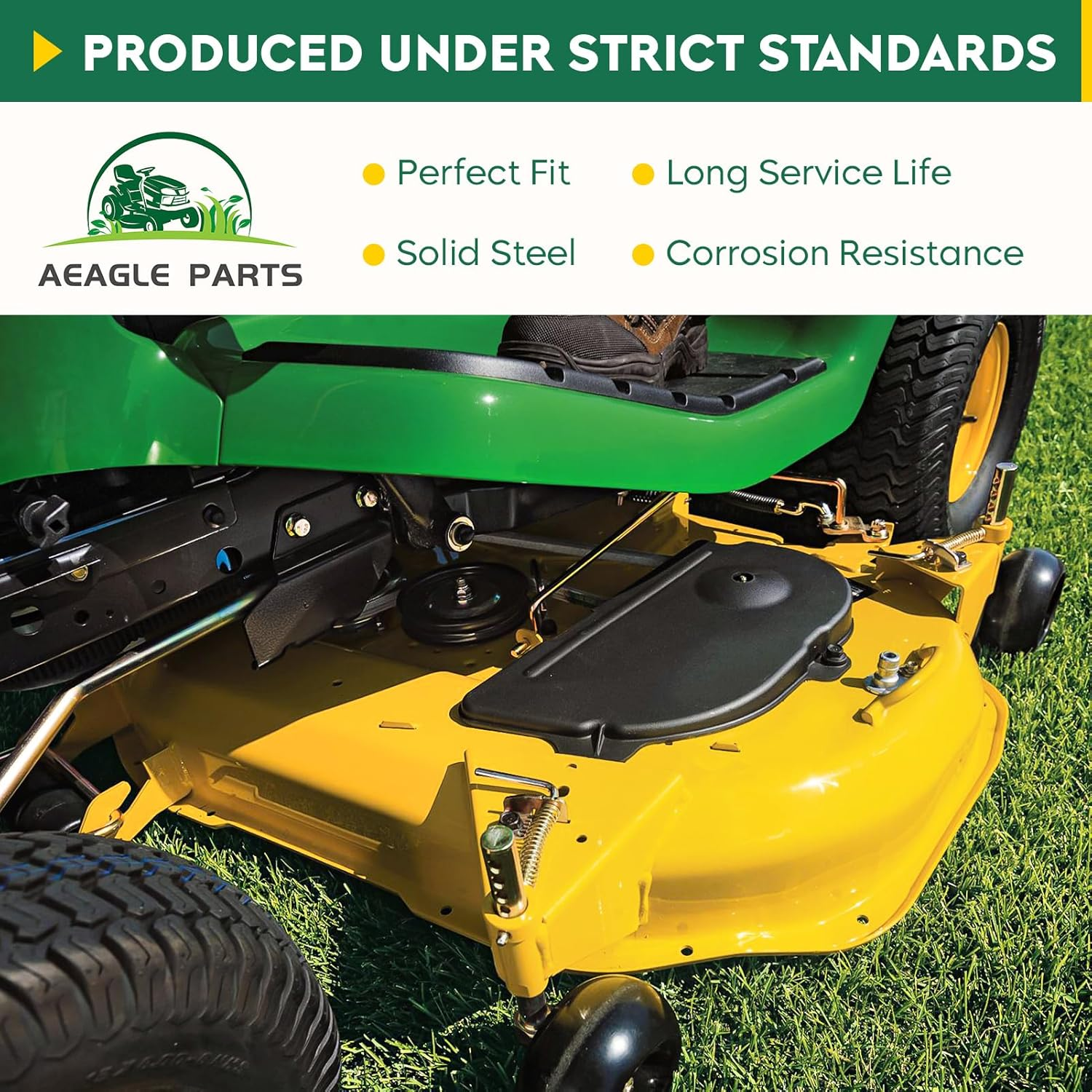 Flat Idler Pulley for John Deere AM106627 AM121602 AUC16698 Fits 335 345 325 LX88 LX78 G100 and Some Sabre with 48" Deck