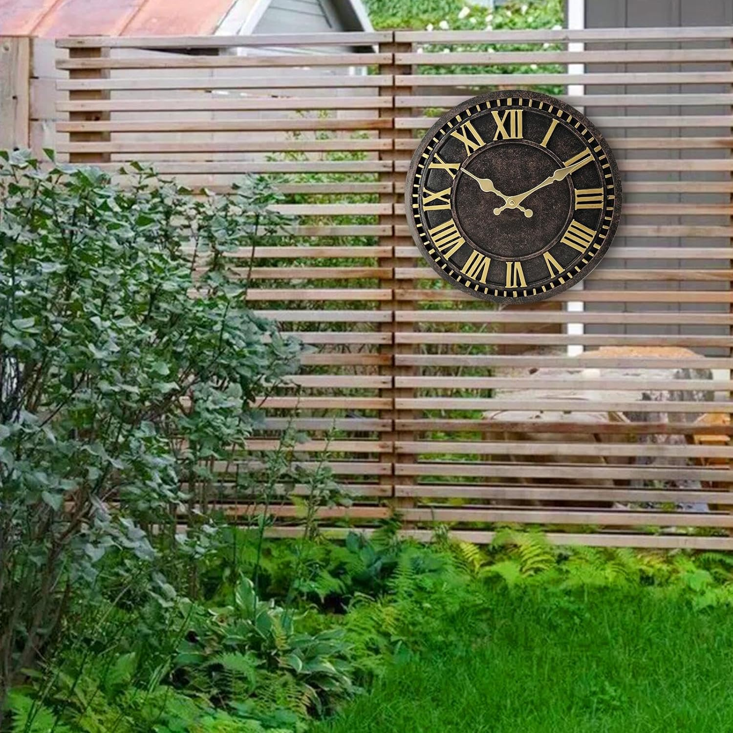 Outdoor Wall Clock Vintage Waterproof Garage Fence Lawn Garden Office Yard 12" image number 3