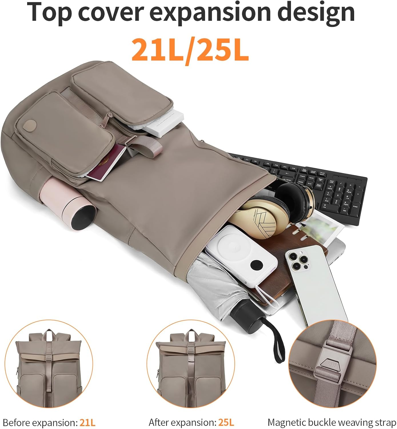 Aji Laptop Backpacks - Apricot image number 5