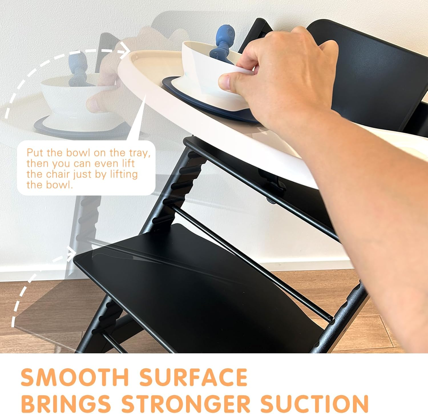 Stokke Tripp Trapp Compatible High Chair Tray with Powerful Suction Surface image number 2