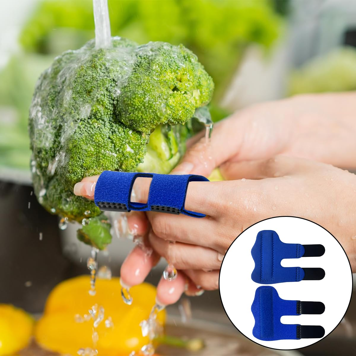 Finger Splints, 2 PCS Adjustable Finger Support Braces for Finger Knuckle Joint Fixation (Blue) image number 2