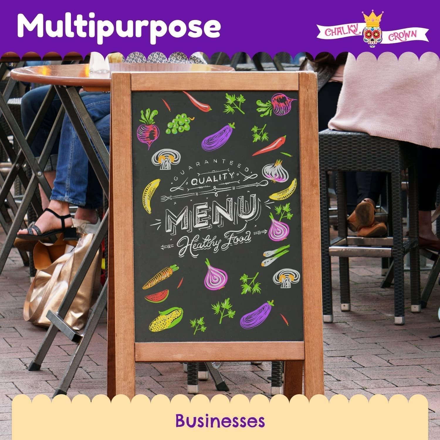 Liquid Chalk Markers Fine Tip - Bold Color Chalk Board Marker for Chalkboards, Windows, Signs, Blackboards- 1Mm Tip (8 Pack)- 24 Chalkboard Labels Included