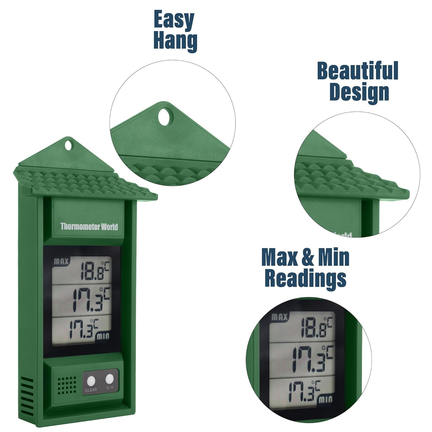 Max Min Thermometer Digital - Garden Greenhouse Room Growroom Conservatory Can Be Used Indoor or Outdoor image number 4