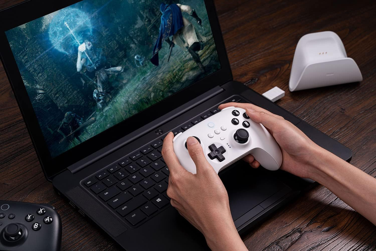 8Bitdo Ultimate Bluetooth Controller with Charging Dock, Wireless Pro Controller with Hall Effect Sensing Joystick, Compatible with Nintendo Switch/Windows/Steam Deck image number 6