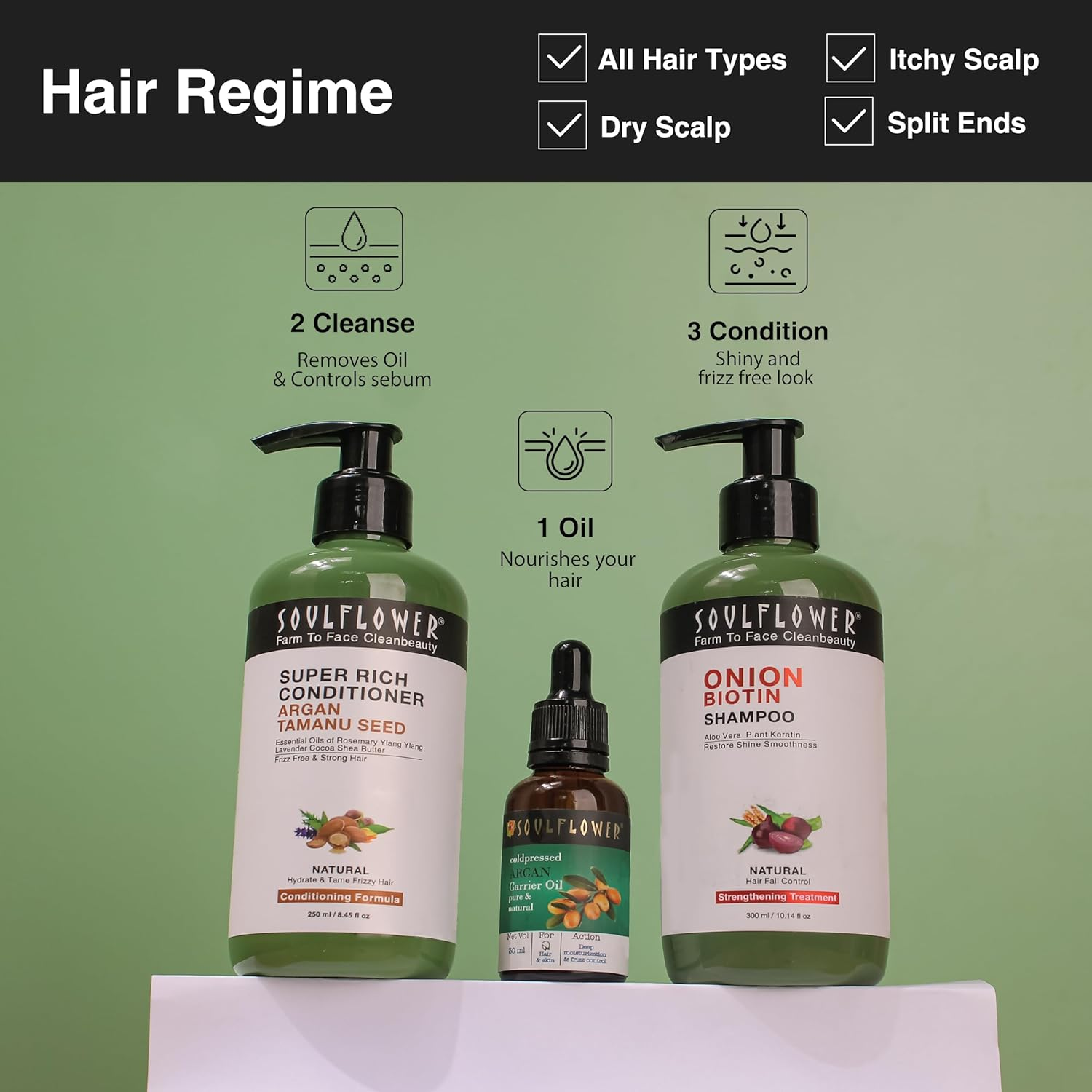 Soulflower Moroccan Argan Oil for Frizzy Hair, Stretch Marks, Nails, Lips, and Dry Skin - 100% Pure, Organic, Natural, Cruelty-Free - 1 Fl Oz / 30Ml image number 1