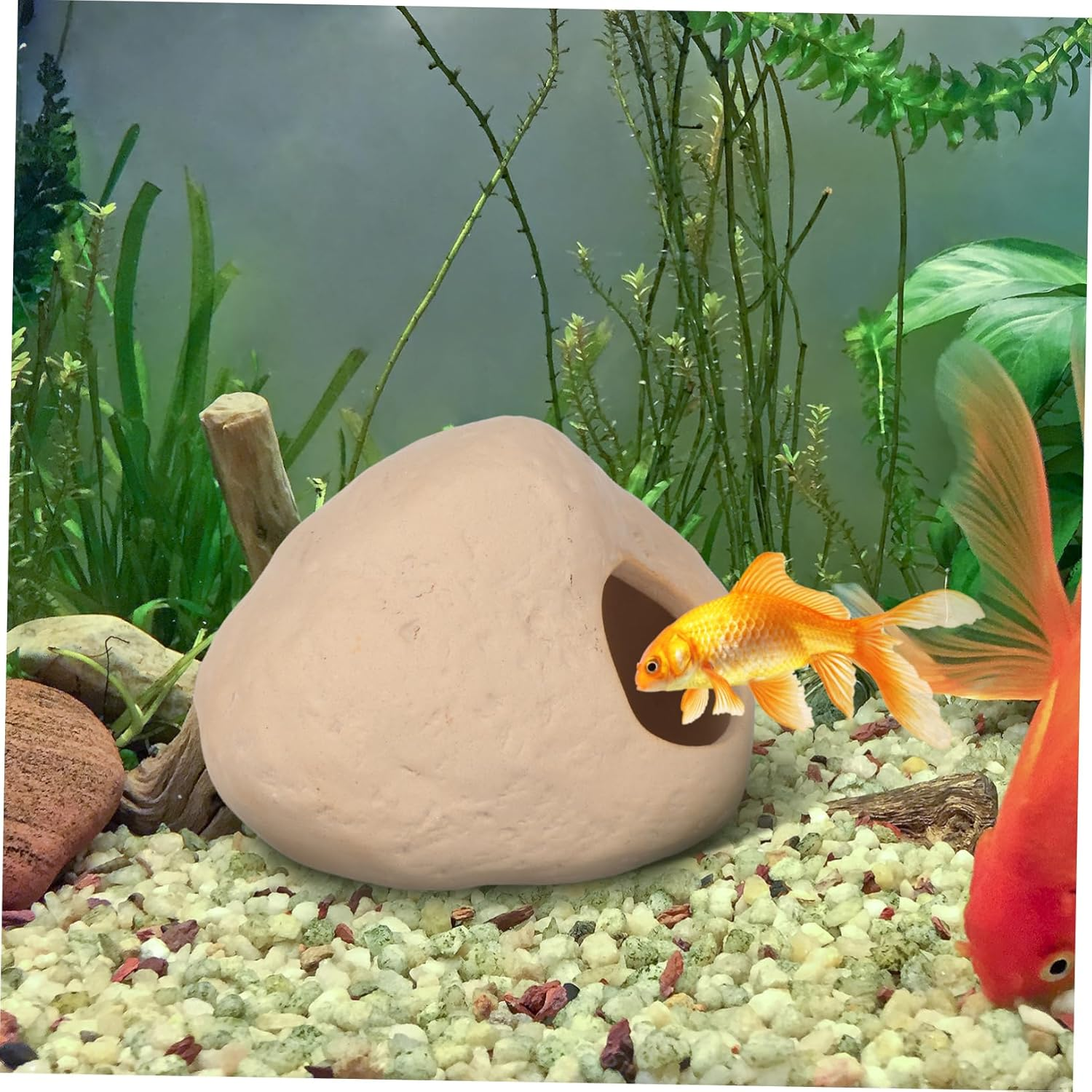 Hohopeti Stone Fish Tank Decor Hideout Cave for Fish Aquarium Versatile Pet Shelter image number 3