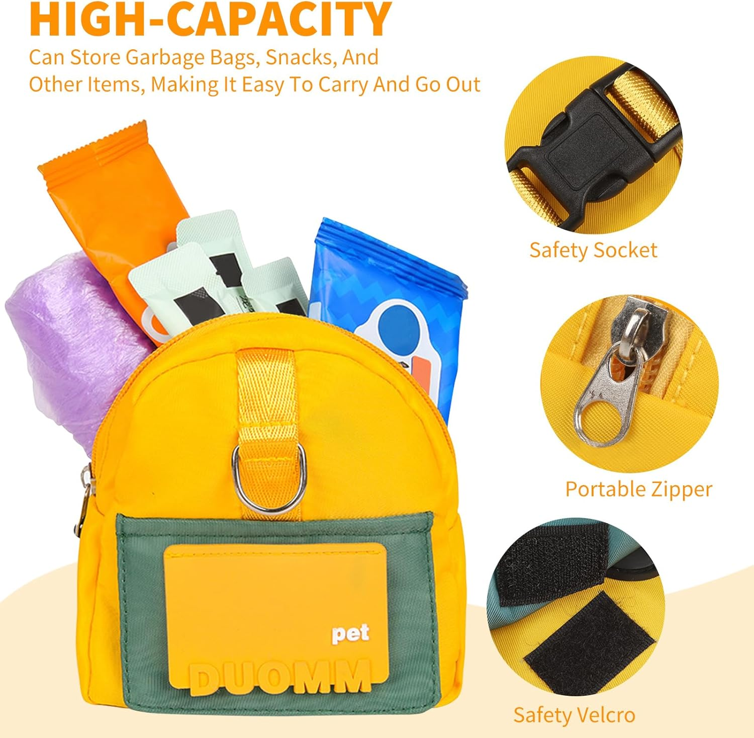 PETCUTE Dog Backpack Harness for Dogs, Dog Backpack with Lead, Pet Harness with Waste Bag Dispenser, Dog Saddle Bag, Adjustable Puppy Harness Backpack for Hiking Training and Daily Walking image number 3