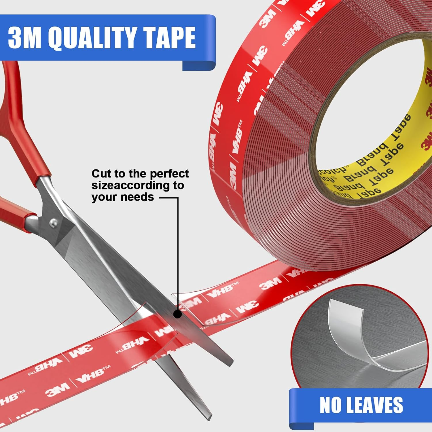 Double Sided Heavy-Duty Mounting Tape, Clear Waterproof Tape, 16FT Length, 0.94 Inch Width for Car LED Strip Lights Home Decor, Office Decor image number 6