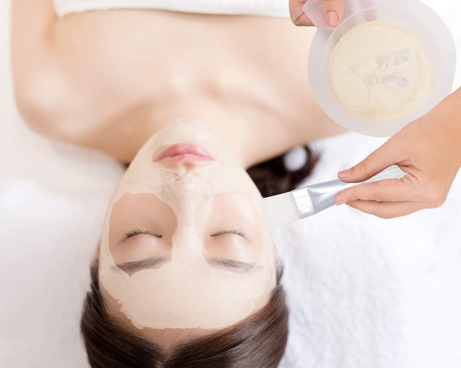 Shapenty Face Mask Brushes Cosmetic Beauty Tool Soft Synthetic Hair Facial Applicator Brush with Acrylic Handle for Eye Mask, Mud Clay Mask, Serum Peel or DIY Needs, 10PCS image number 3