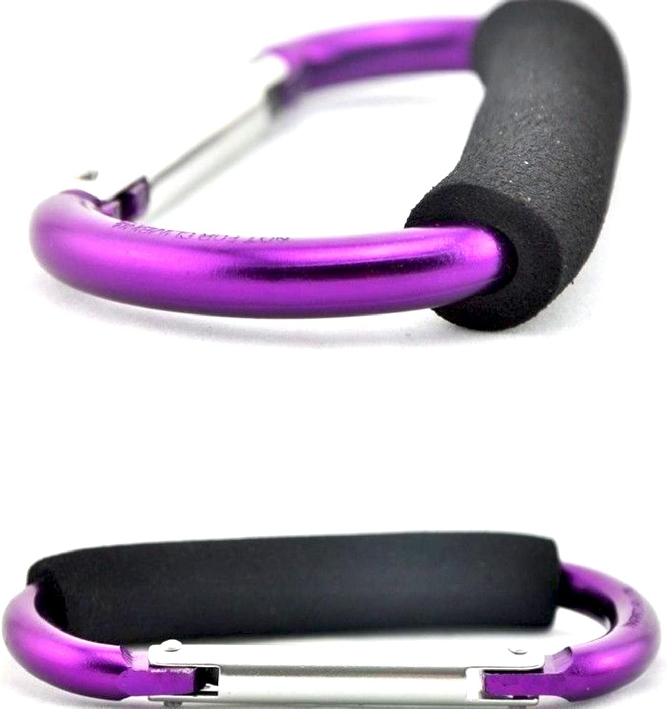 Stroller Hooks by Baby,Large Stroller Hooks for Mommy, 2 Pcs Carabiner Stroller Hook Organizer for Hanging Purses, Diaper Bag, Shopping Bags. (Purple) - Purple image number 5