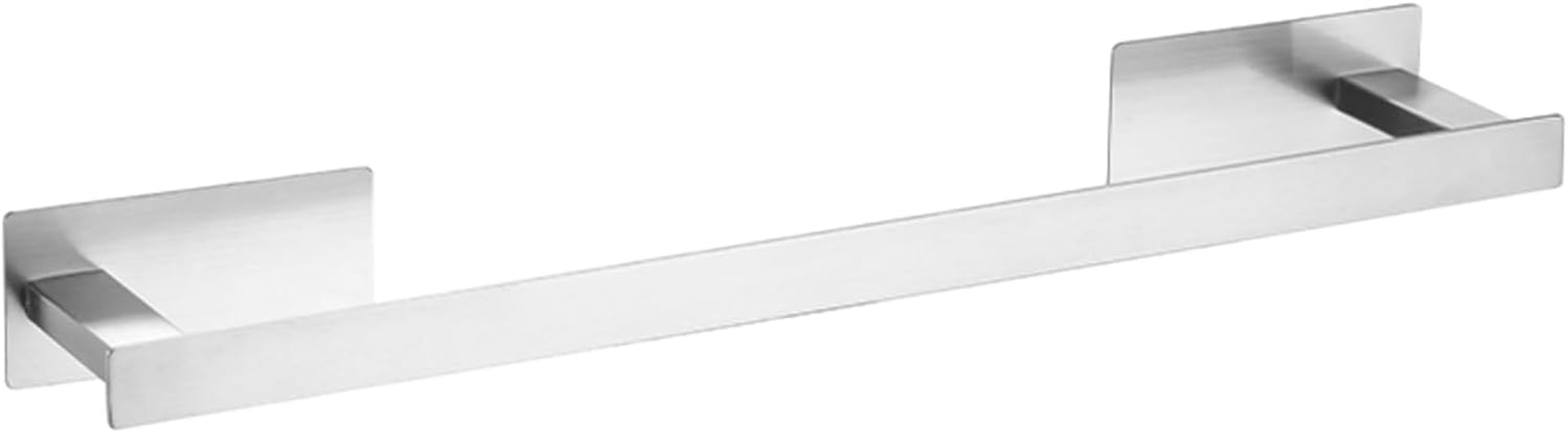 Breikuth Adhesive Towel Rail Black No Drill Bathroom Towel Rack Bath Towel Holder Square Wall Mount Stainless Steel (Black)