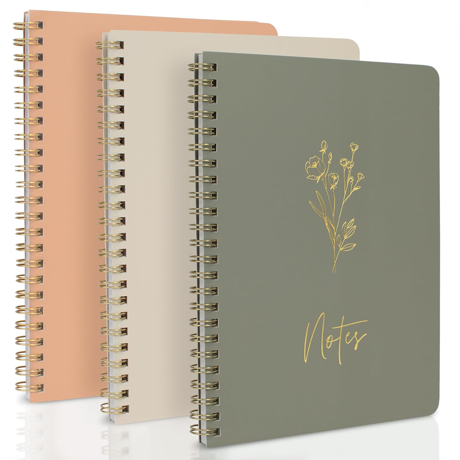 ZICOTO Aesthetic Spiral Notebook Set of 3 for Women - Cute College Ruled 8X6 Journal/Notebook with Large Pockets and Lined Pages - Perfect Supplies to Stay Organized at Work or School image number 5