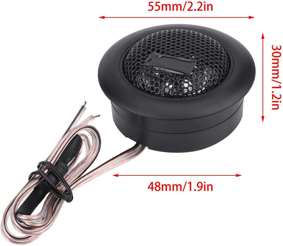 Pair of 12V 120W Car Mini Super Power Loud Dome Audio Speaker Tweeter, Professional Capacitance with Pure Copper Wiring Port, Nonmagnetic Baskets, Compact Size, Easy to Install,