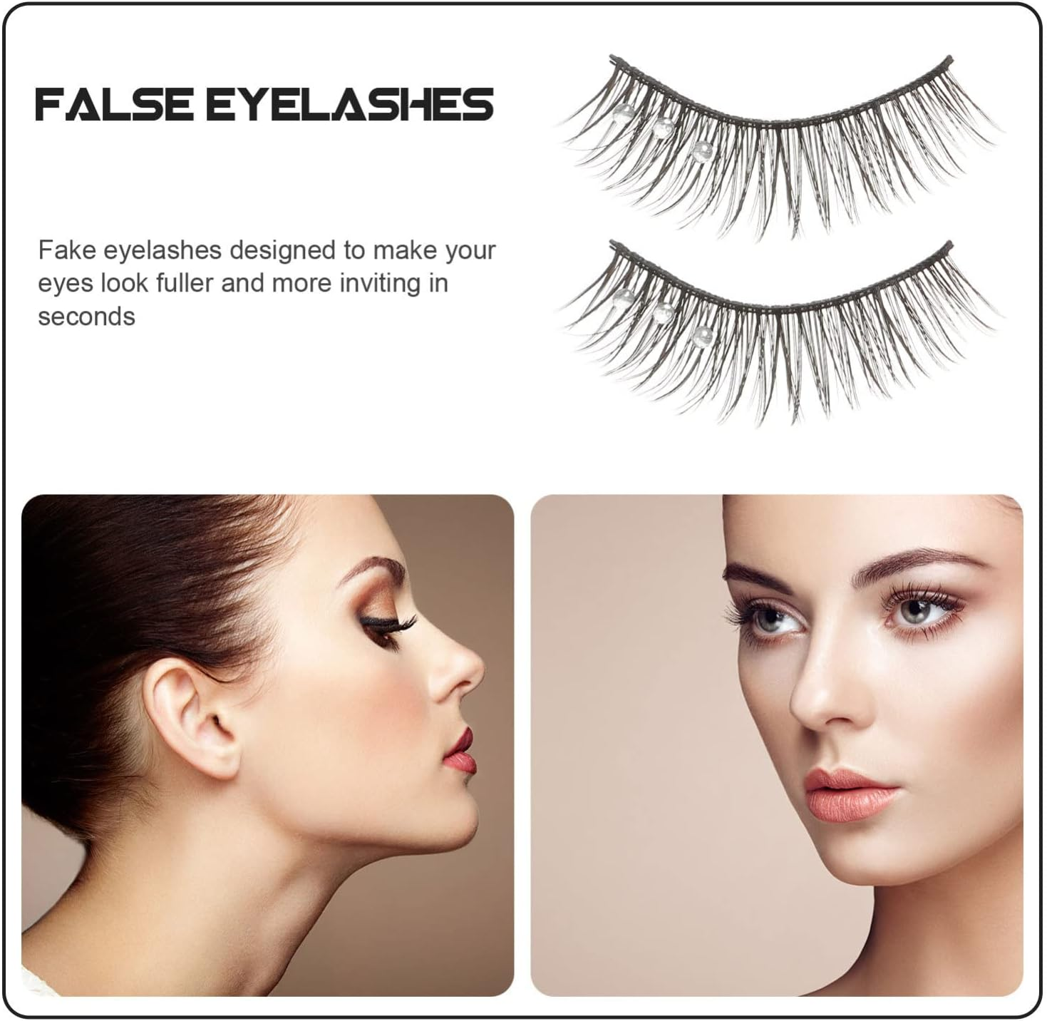 Lurrose Natural False Lashes 5 Pairs False Eyelashes Fluffy Eyelashes with Rhinestones Fake Lashes Natural Look Lashes Pesta&ntilde;as Postizas Naturales image number 3
