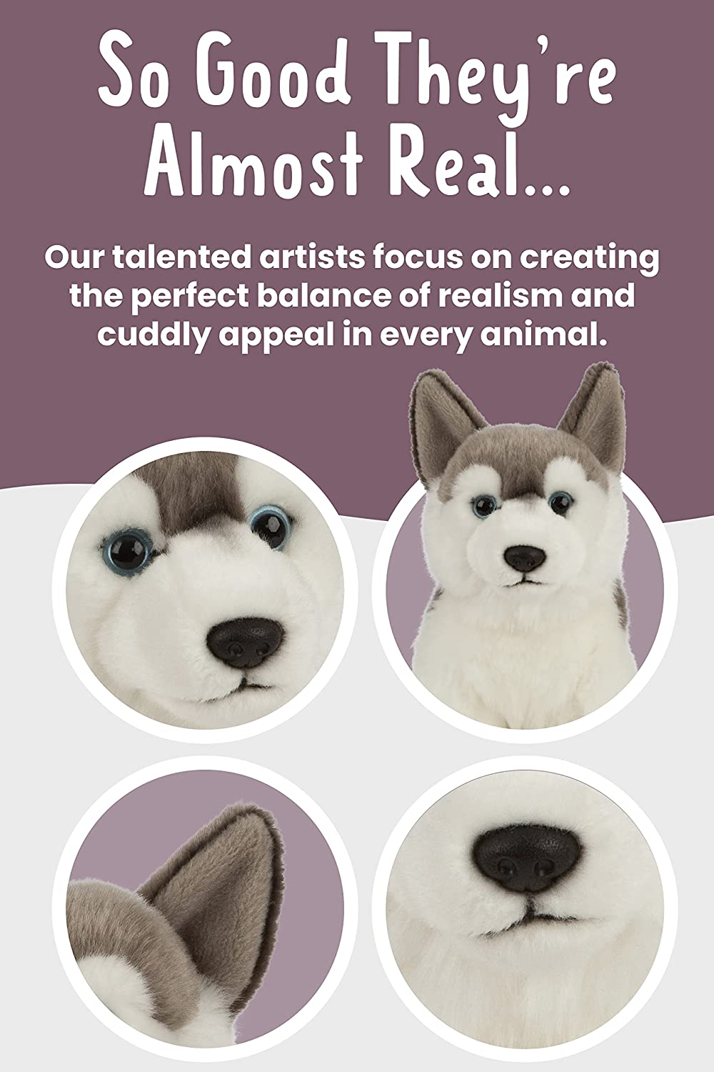 Living Nature Soft Toy - Plush Husky Dog (20Cm) image number 6
