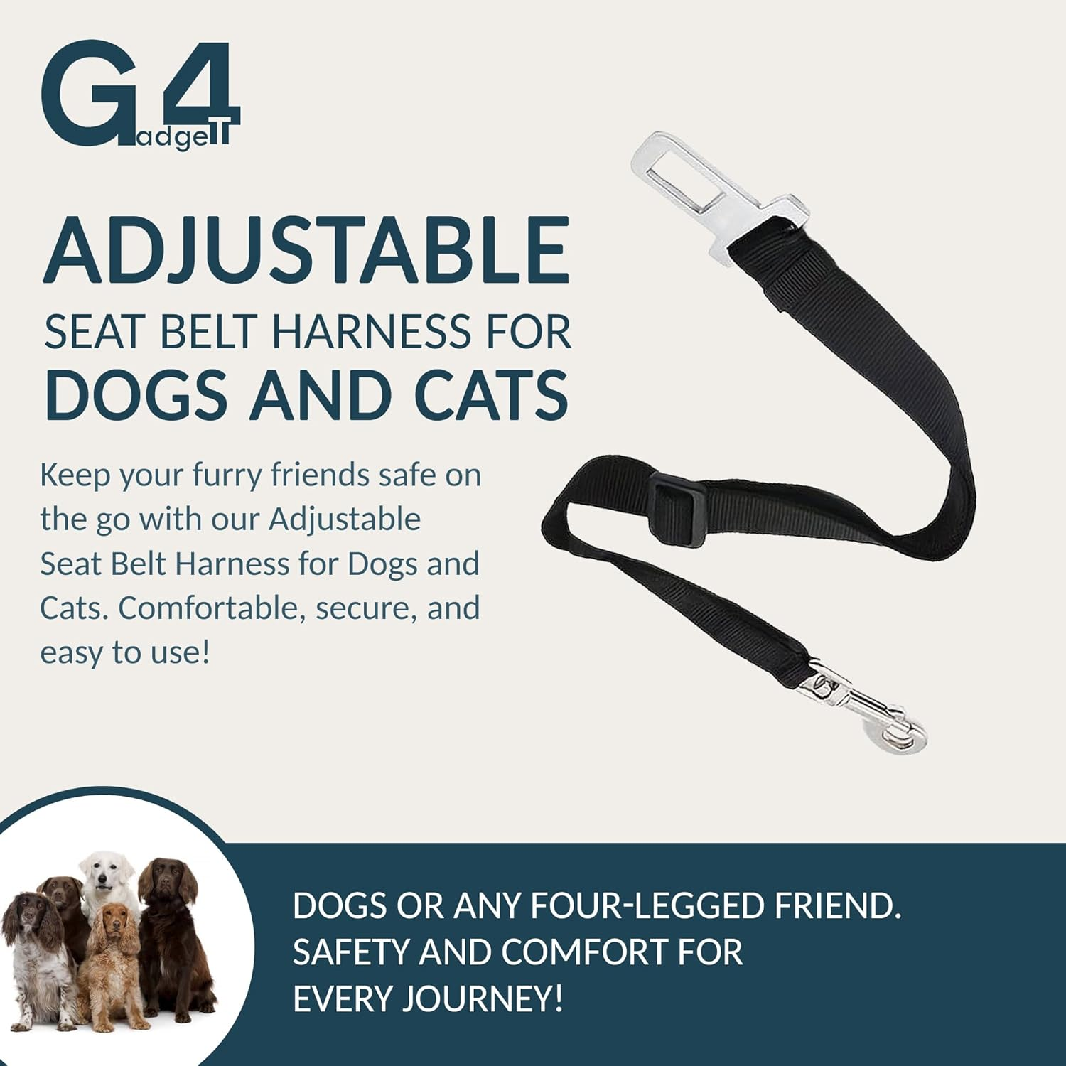 Original Adjustable Pet Dog Cat Car Safety Seat Belt image number 4