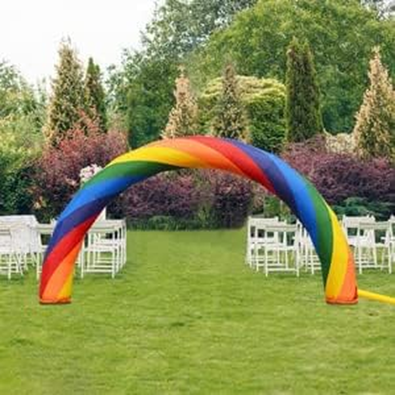 Inflatable Rainbow Arch 20Ft X 10Ft Advertising Party Celebration Garden Decoration Arch Strengthen PU Coated Oxford for Event Entrance Rental Advertisement image number 3