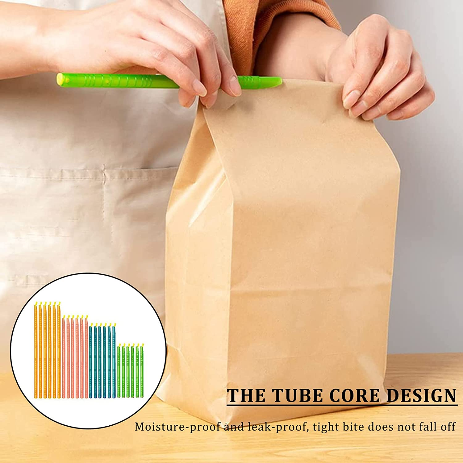 50Pcs Food Bag Sealer Clips Reusable Bag Sealer Sticks image number 2