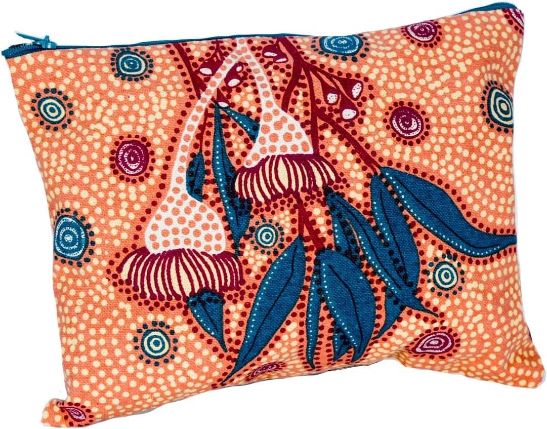 Ladies Makeup Bag, Cosmetic Bag, Purse - Aboriginal Art - Cotton - Gumnuts - Australia, Indigenous, Souvenir, Gift image number 1