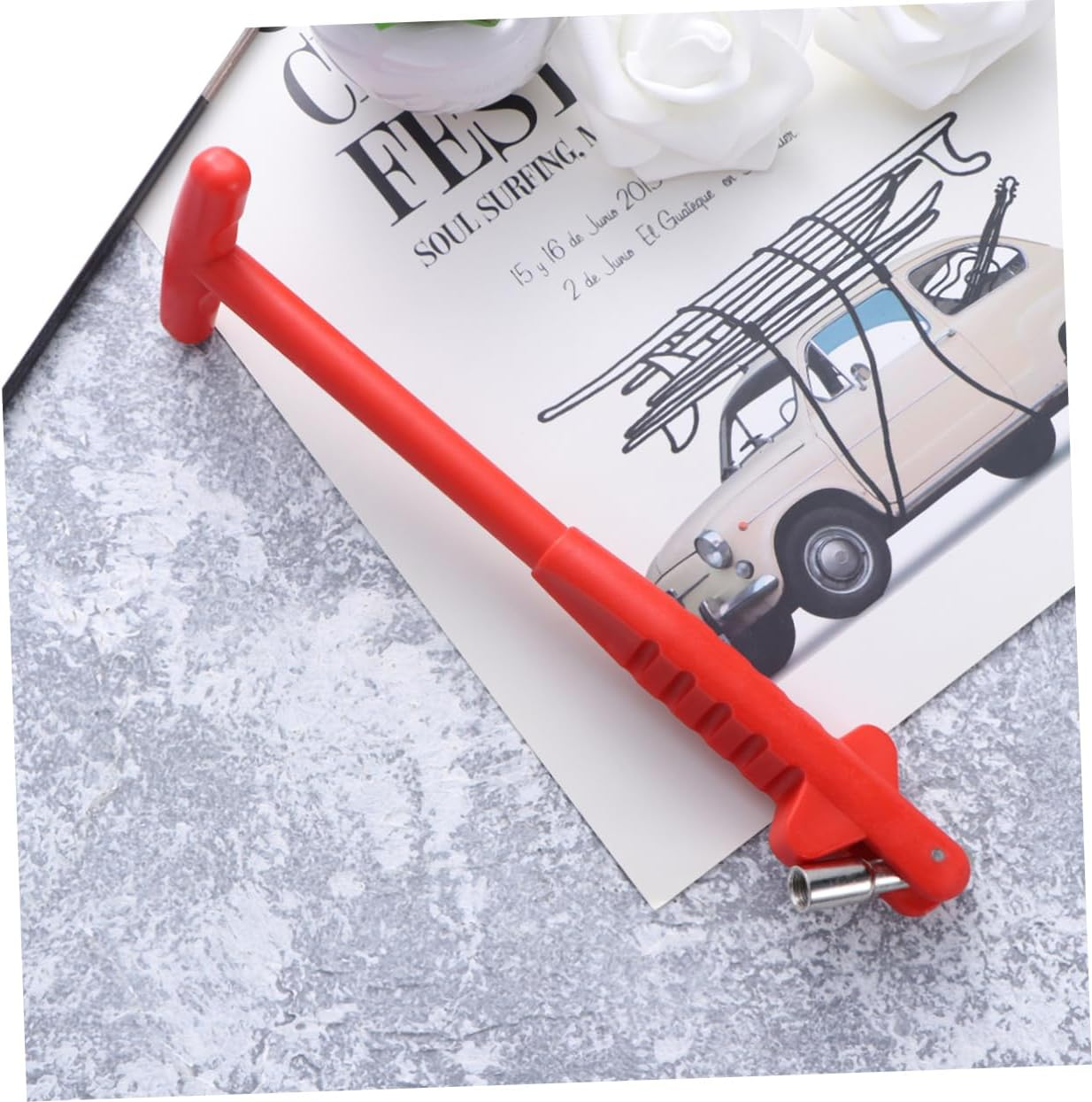 Beatifufu Valve Tool Kit for Automotive Tyre Mouth Repair Tool Plastic Handle Nonslip Steel Shaft Easy Installation Removal image number 4