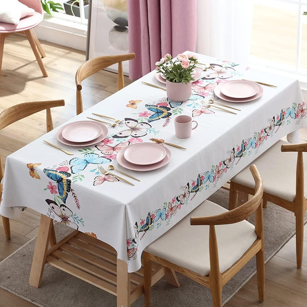 Waterproof Vinyl Tablecloths, Heavy Weight Oil Proof Wipe Clean PVC Table Cloth Plastic Table Cover for Kitchen Dining Table Indoor and Outdoor Use, 140 * 220Cm(55" X 86") image number 5