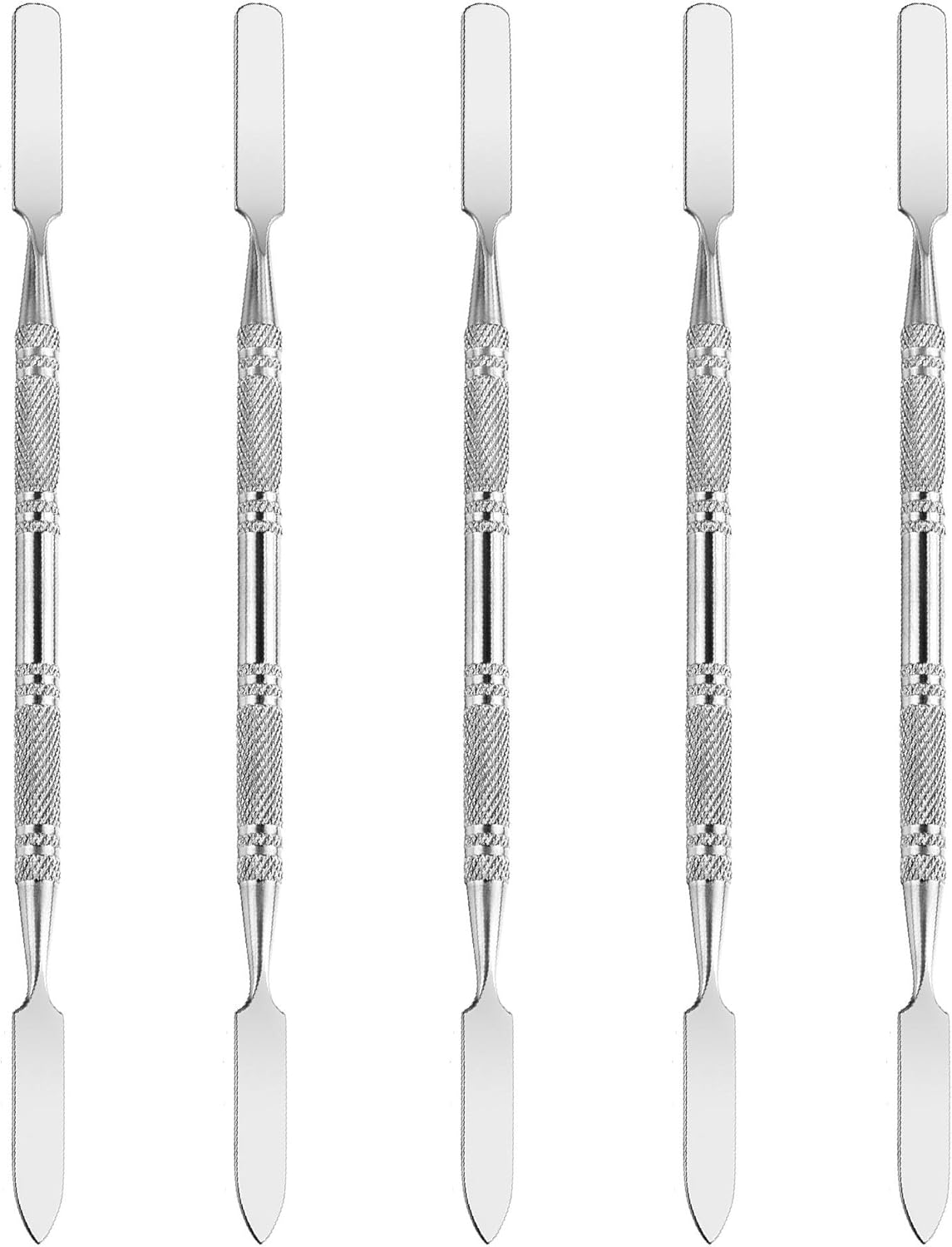 5Pcs Makeup Spatula Tool Metal Set Professional Beauty Stainless Steel Cosmetics Mixer Long Metal Spatula Depotting Mixing Tool (#2) image number 4