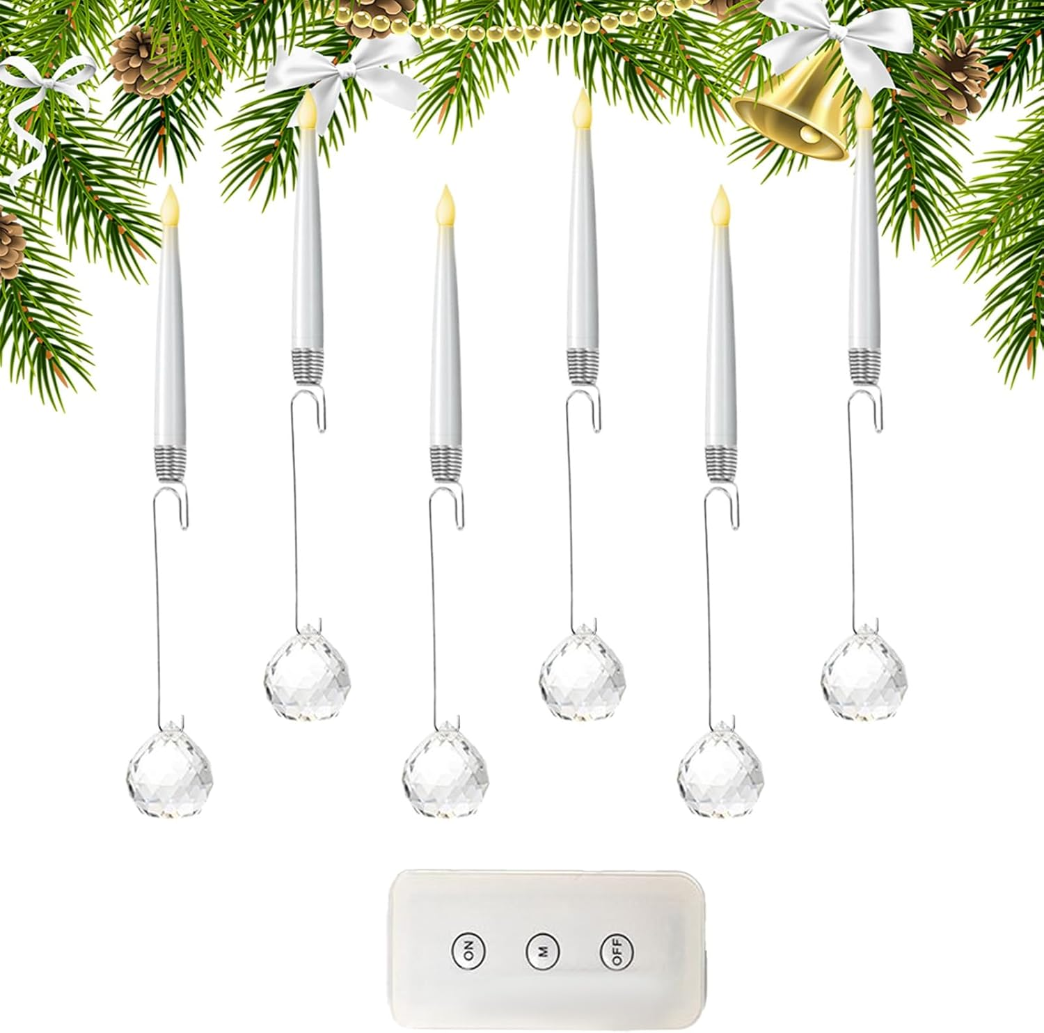 Clip on Candles for Christmas Trees | Fake Candles LED Lights Tree Ornaments - Christmas Decorations for Holiday Indoor Outdoor Home Fireplace Window Shelf Garden