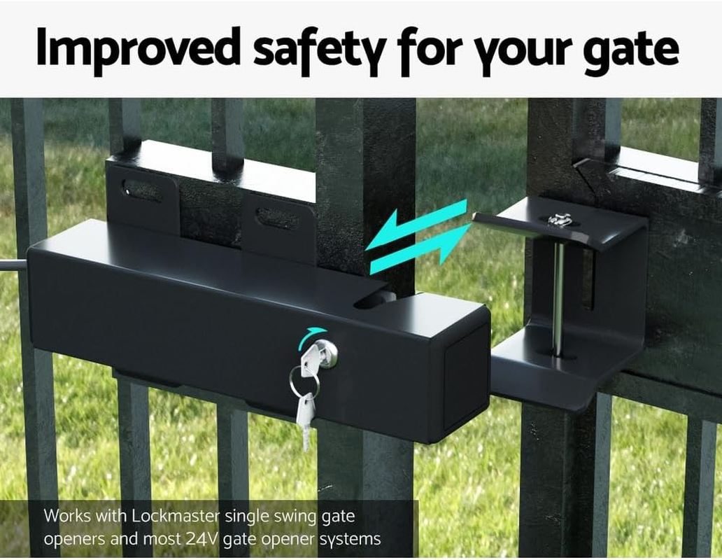 Automatic Electric Gate Lock, Home Office Bedroom Garden Security Accessories for DC 24V Swing Gate Opener, with Locks Receiver, 2 Keys, 5M Cable image number 6