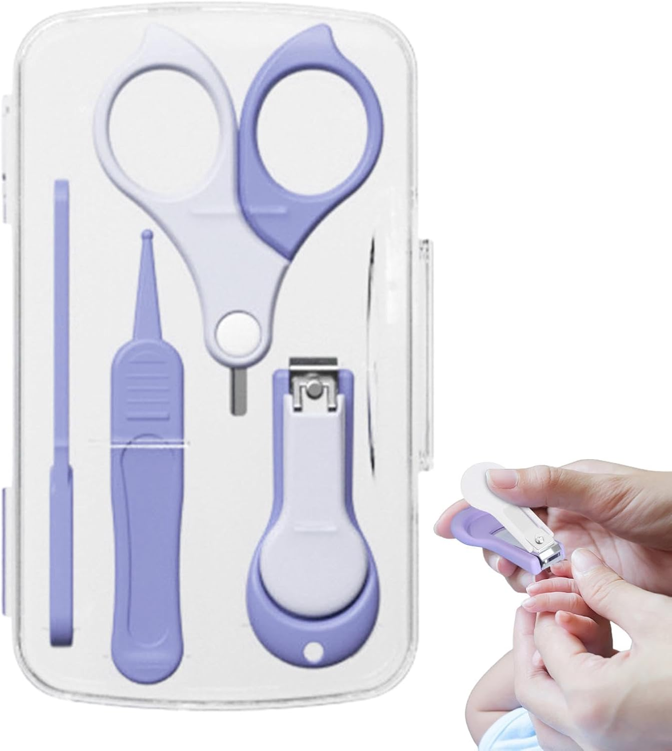 Baby Nail Clippers, Baby Nail Clippers Kit - Baby Nail Clippers Nursery Set - Nail Clippers, Tweezers Pedicure Kit, Baby Manicure Kit, Toddler, Kids Nail File image number 3