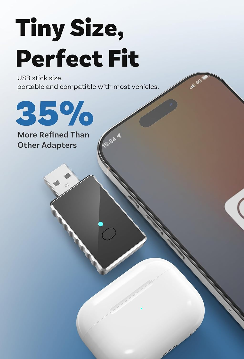 Smart World Micro CP-AA 2-In-1 Wireless Carplay & Wireless Android Auto Adapter &ndash; Compact & Fast Connection image number 6