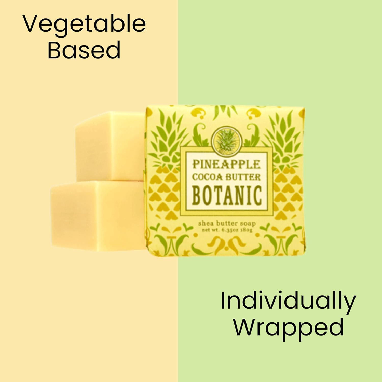 Greenwich Bay Mini Botanical Soap Bars 12 Pack &ndash; 1.9 Oz Each &ndash; Scented Guest Soaps for Airbnb, Spa, Hotel, Salon, or Bath &ndash; Individually Wrapped Elegant Travel Size Bars Pineapple image number 2