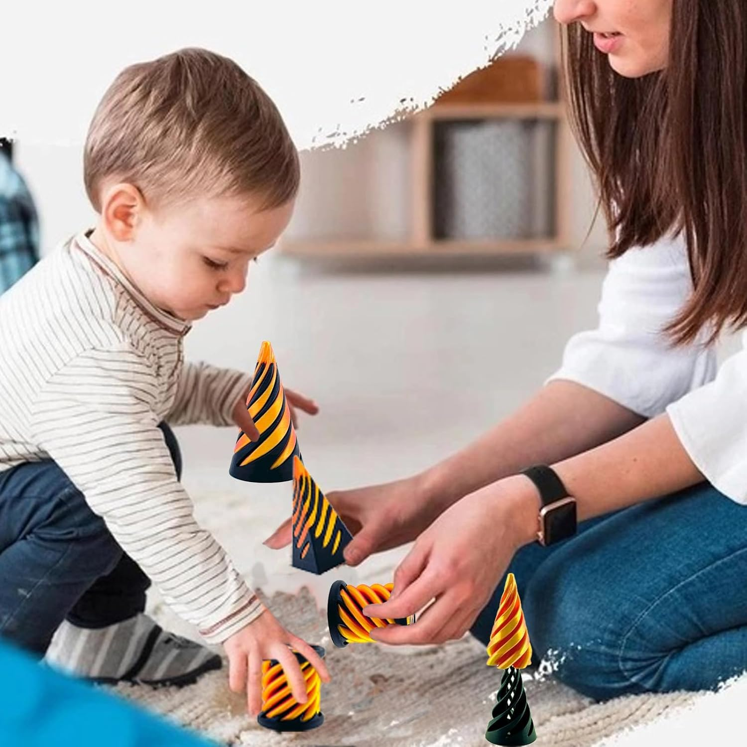 3 Packs Impossible Cone,Spiral Cone Fidget Toy,Impossible Cones Passthrough Impossible Pyramid for Relaxing,Spiral Fidget Toy Passthrough Impossible Cone,Birthday for Adults & Kids image number 1