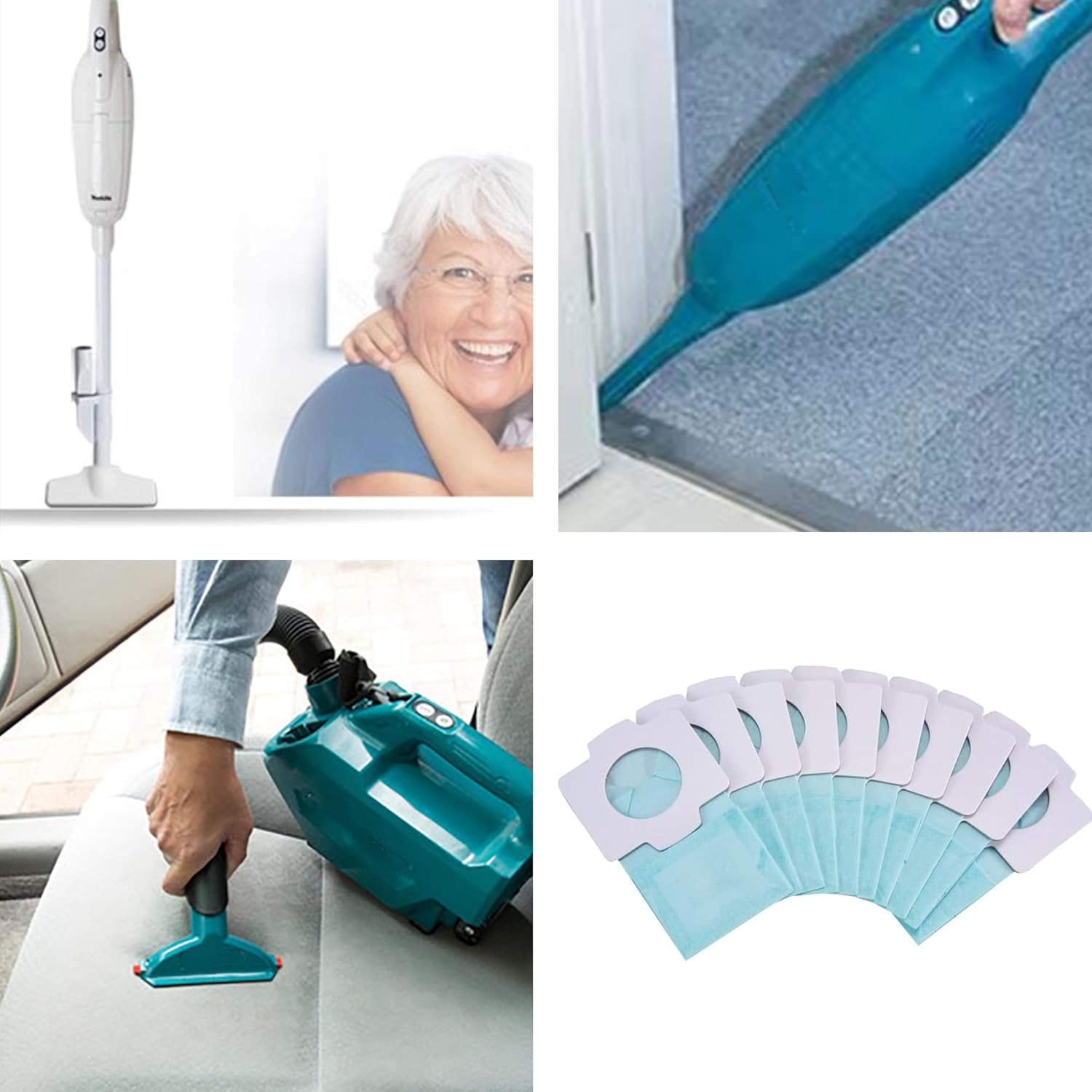 12 X Vacuum Cleaner Bags, for Makita Werkzeug Gmbh Paper Filter for Makita CL072D, CL102D, CL105D, CL107D, CL121D, CL142FD, CL182FD, CL184D, CL282FD, 4093D, 4073D, 4072D, 4076D (1. 2) image number 4