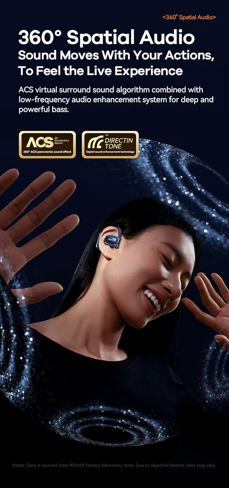 REMAX Binchin Series Air Conduction Earbuds Openbuds P5 Pro - TWS Eb-Blue image number 6