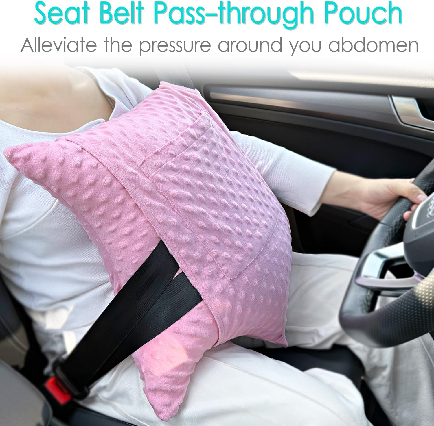 Star Shape Hysterectomy Recovery Pillowy for Hysterectomy Recovery Must Haves with 2 Pockets Products Gifts Tummy Tuck Abdominal Surgery Cushion, Minky Dot Coral image number 2