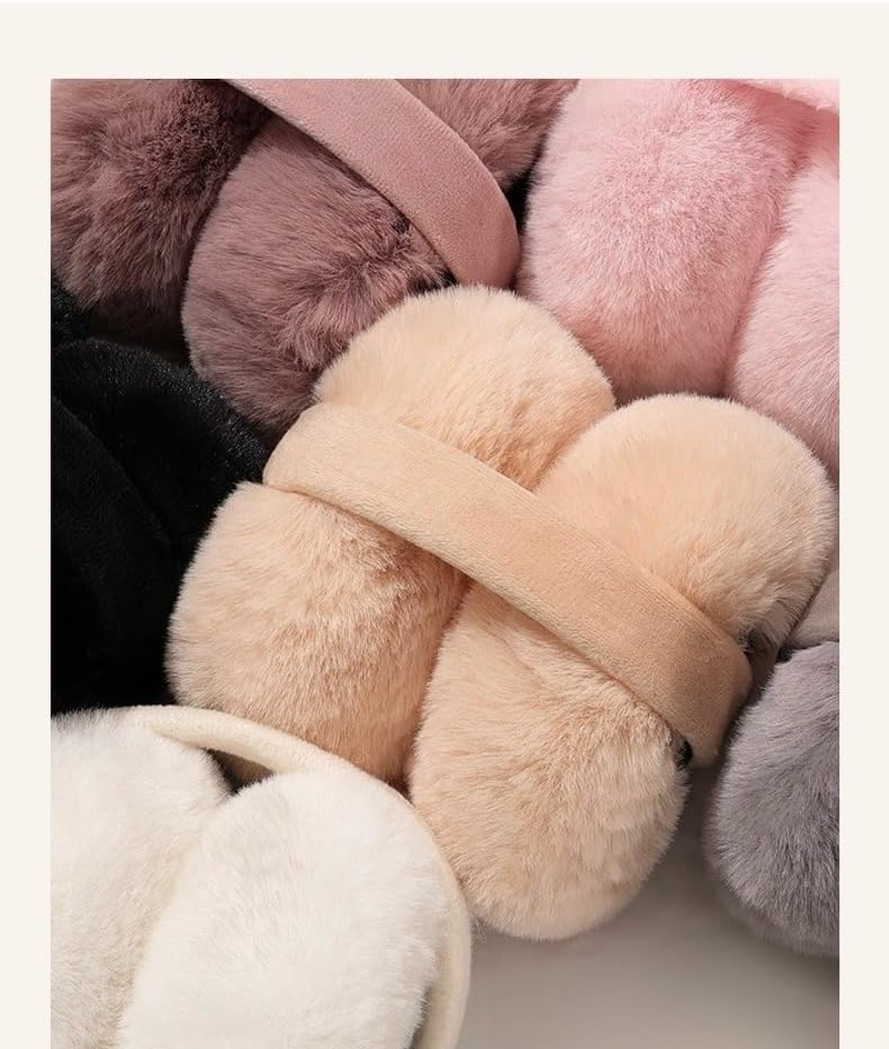 Wabmipe Winter Earmuffs Made of Artificial Fur, Warm and Cute. Fluffy and Foldable. Outdoor Skiing. Ear Warmers for Women and Girls