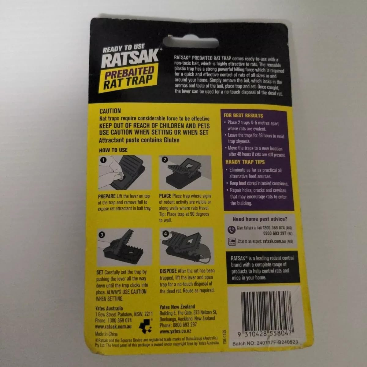 Ratsak Pre Baited Rat Trap 1Pk image number 1