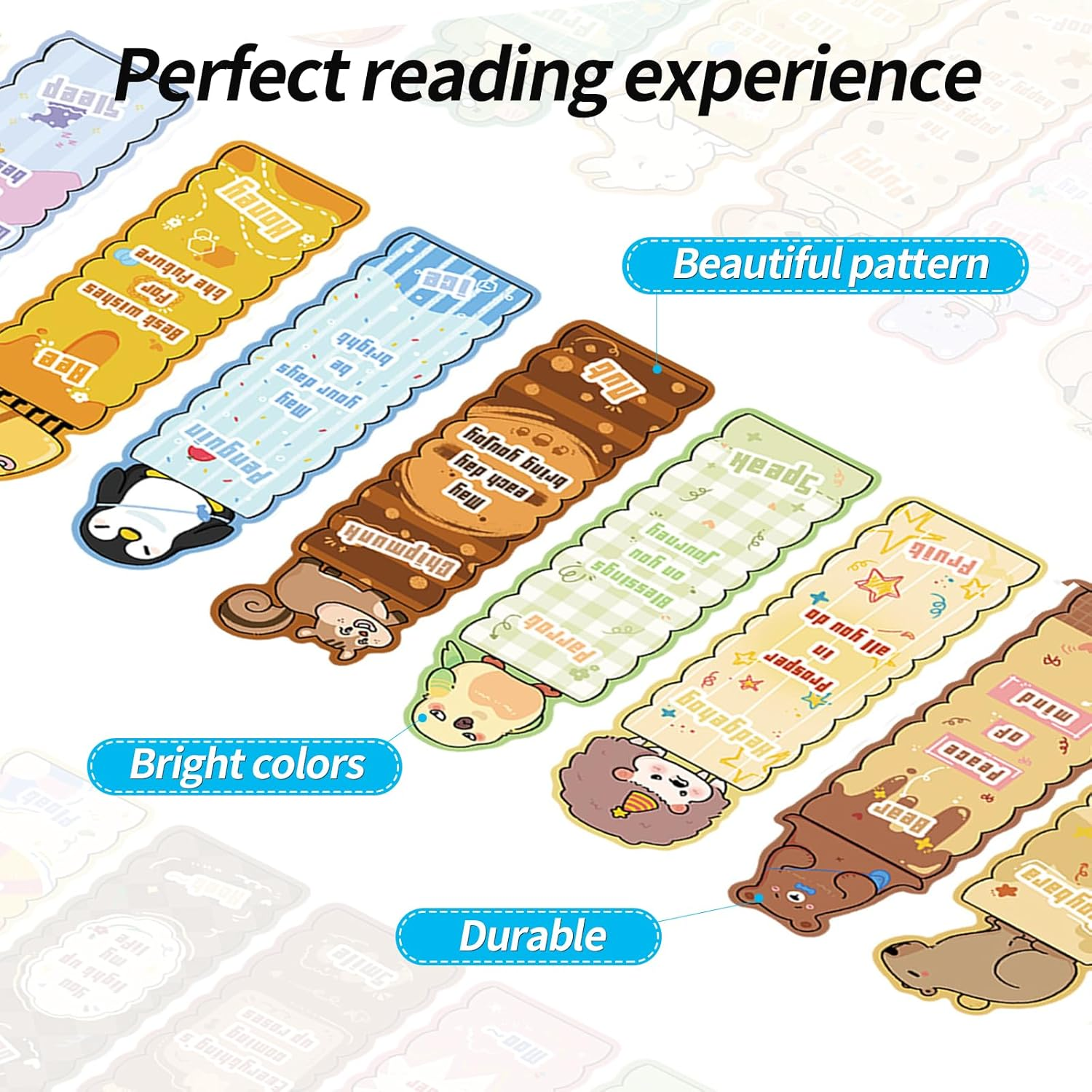 Levigo 30 Pcs Bookmarks, Paper Bookmarks, Book Marks for Reading Women, Unique Creative Bookmark, Cartoon Simple Artistic Book Markers for Reading (Animal) image number 3