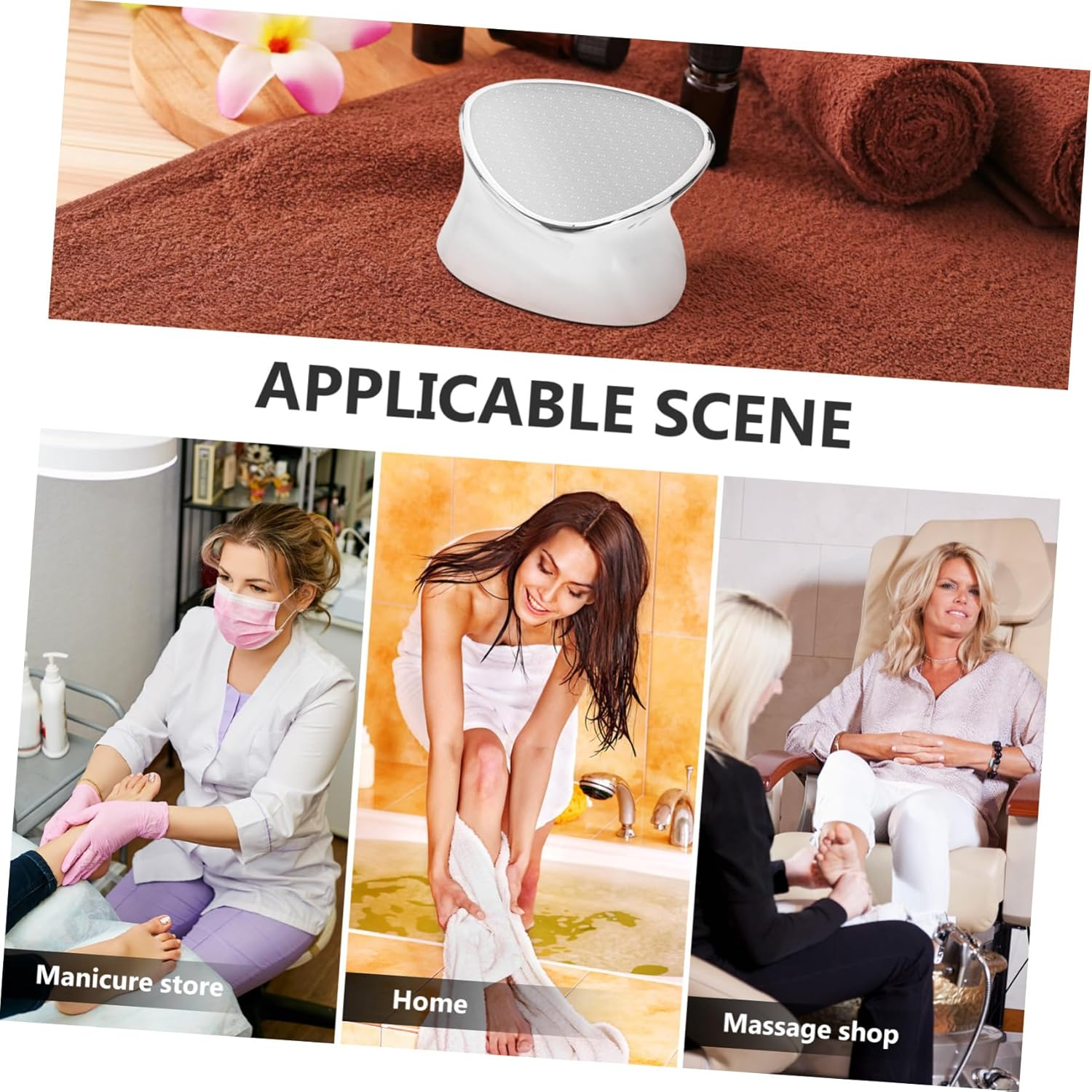 SHERCHPRY Dual Sided Foot Scrubber Pedicure Exfoliator Tool for Callus and Dead Skin Removal Abs Material Easy to Use Double Sided Design for Healthy Smooth Feet Care image number 4