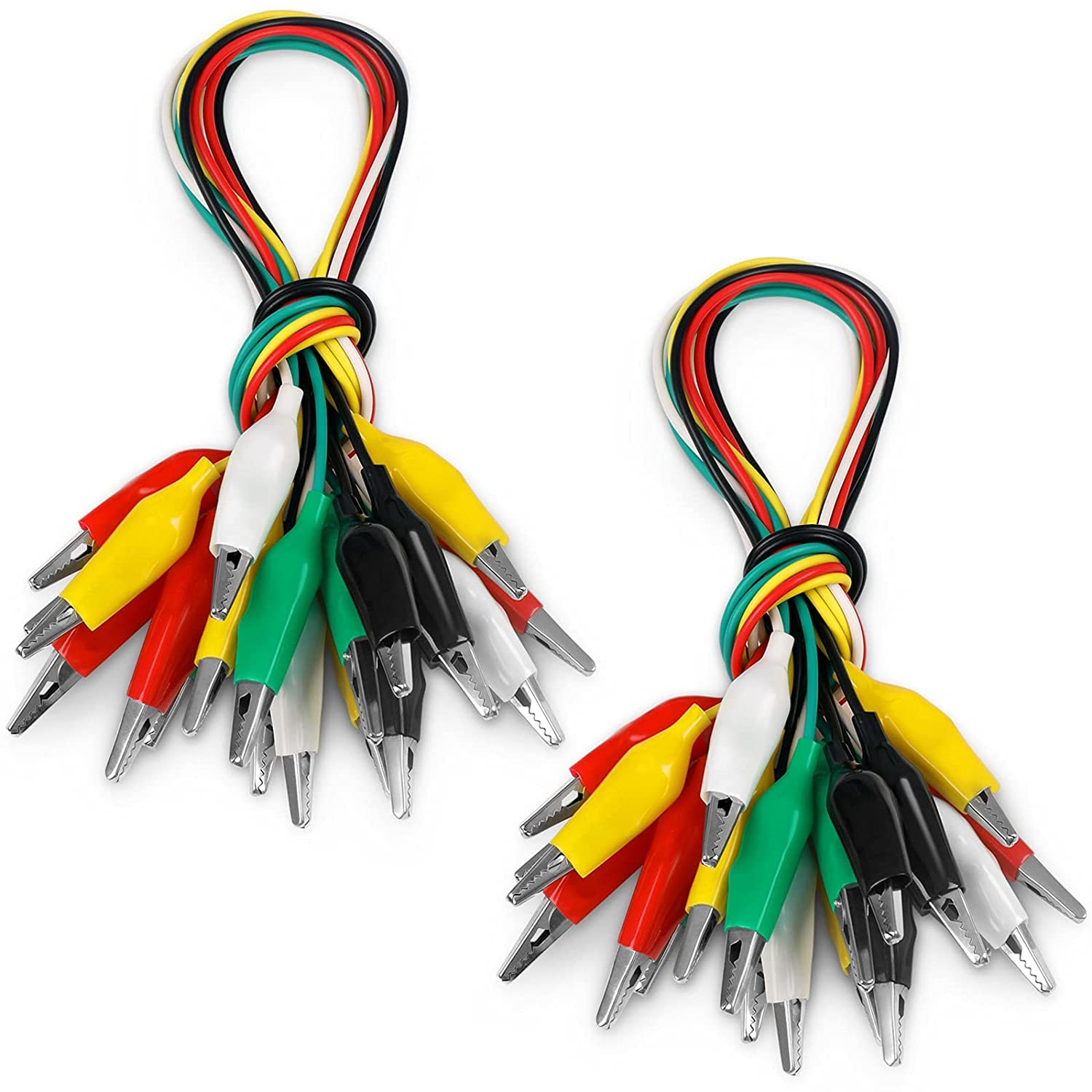 Romeda 20Pcs Electric Alligator Clips, 21.5 Inch 5 Color Test Lead with Alligator Clips, Stamping Jumper Wires for Electrical Testing, Circuit Connection, Experiment image number 5