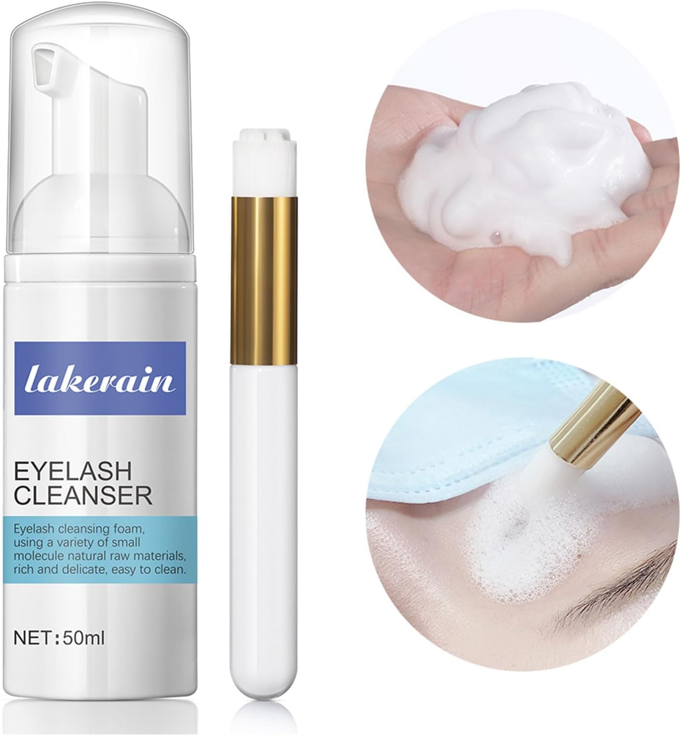 Lash Shampoo Clean Mousse for Eyelash Extension with Brush, Lash Cleanser, Eyelash Wash for Extensions, Eyelash Cleaner Mousse for Professional Use Lash Foam Cleanser - Salon Use and Home Care image number 5