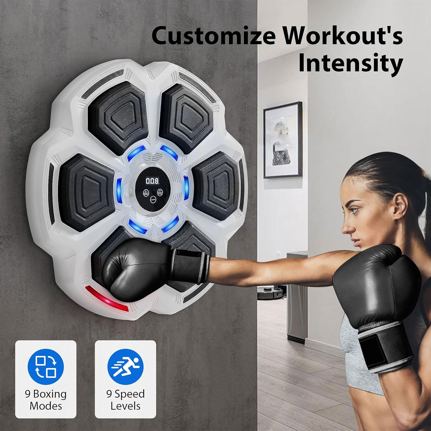 Centra Boxing Machine Music,Smart Punching Box Wall Mounted Electronic Boxing Target,Home Smart Boxing with Bluetooth,Boxing Music Machine Equipment for Kids and Adults